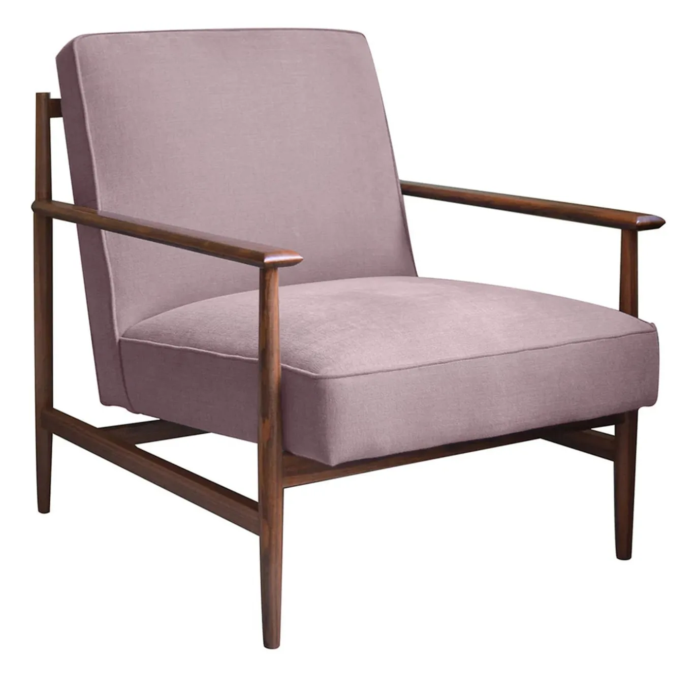 Poltrona Gaia in Lino-Cotone Rosa Antico
