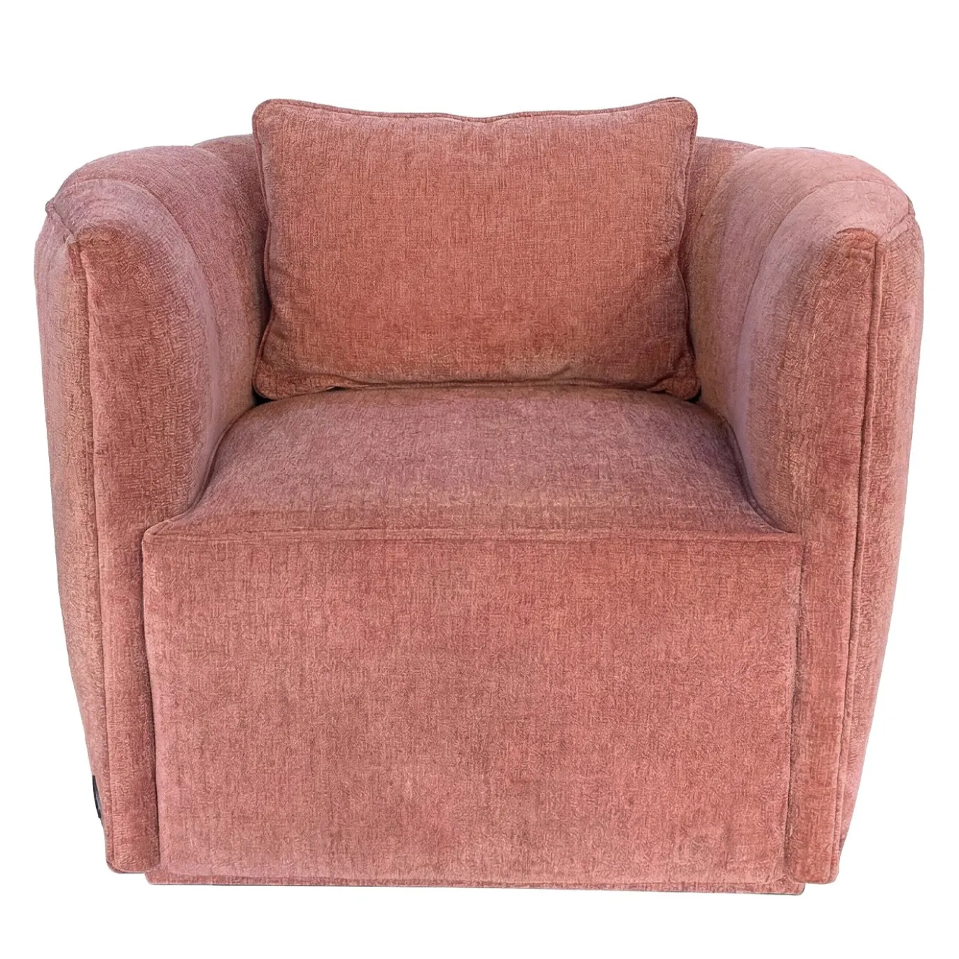 Poltrona Gaia in tessuto rosa