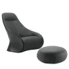 Poltrona girevole Derby grigio scuro con pouf di Noé Duchaufour-Lawrance