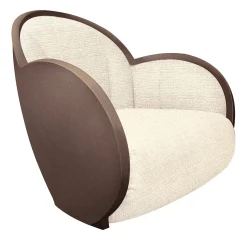 Poltrona girevole Egg Bronze in tessuto beige