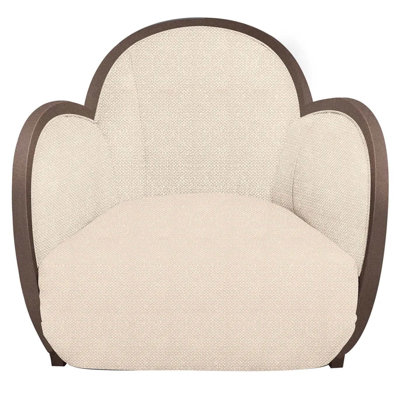 Poltrona girevole Egg Bronze in tessuto beige