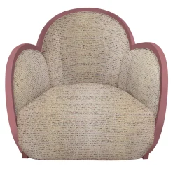 Poltrona girevole Egg Lady Rosa con tessuto beige