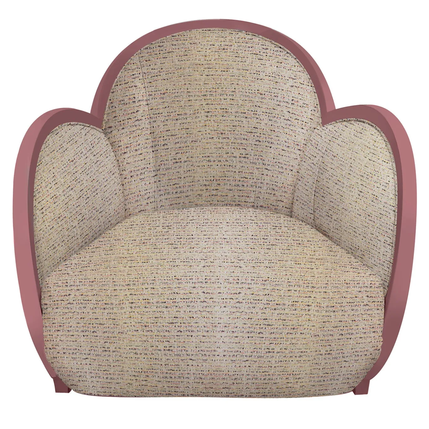 Poltrona girevole Egg Lady Rosa con tessuto beige