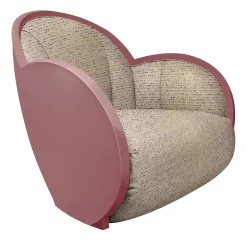 Poltrona girevole Egg Lady Rosa con tessuto beige