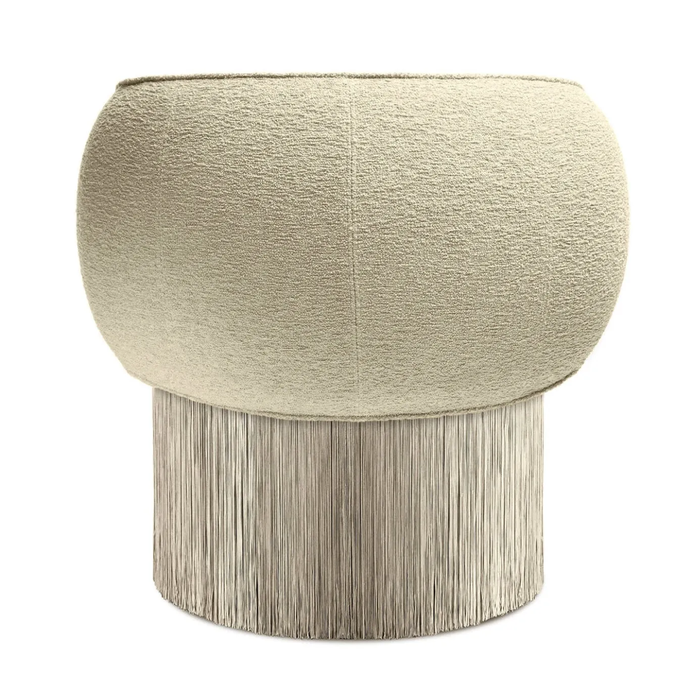 Poltrona girevole in tessuto Bouclé beige Pirouette