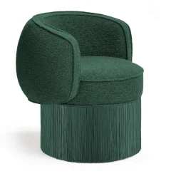 Poltrona girevole in tessuto Bouclé verde Pirouette #2