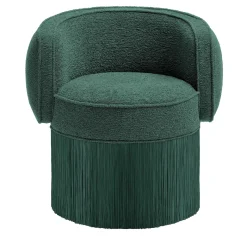 Poltrona girevole in tessuto Bouclé verde Pirouette #2