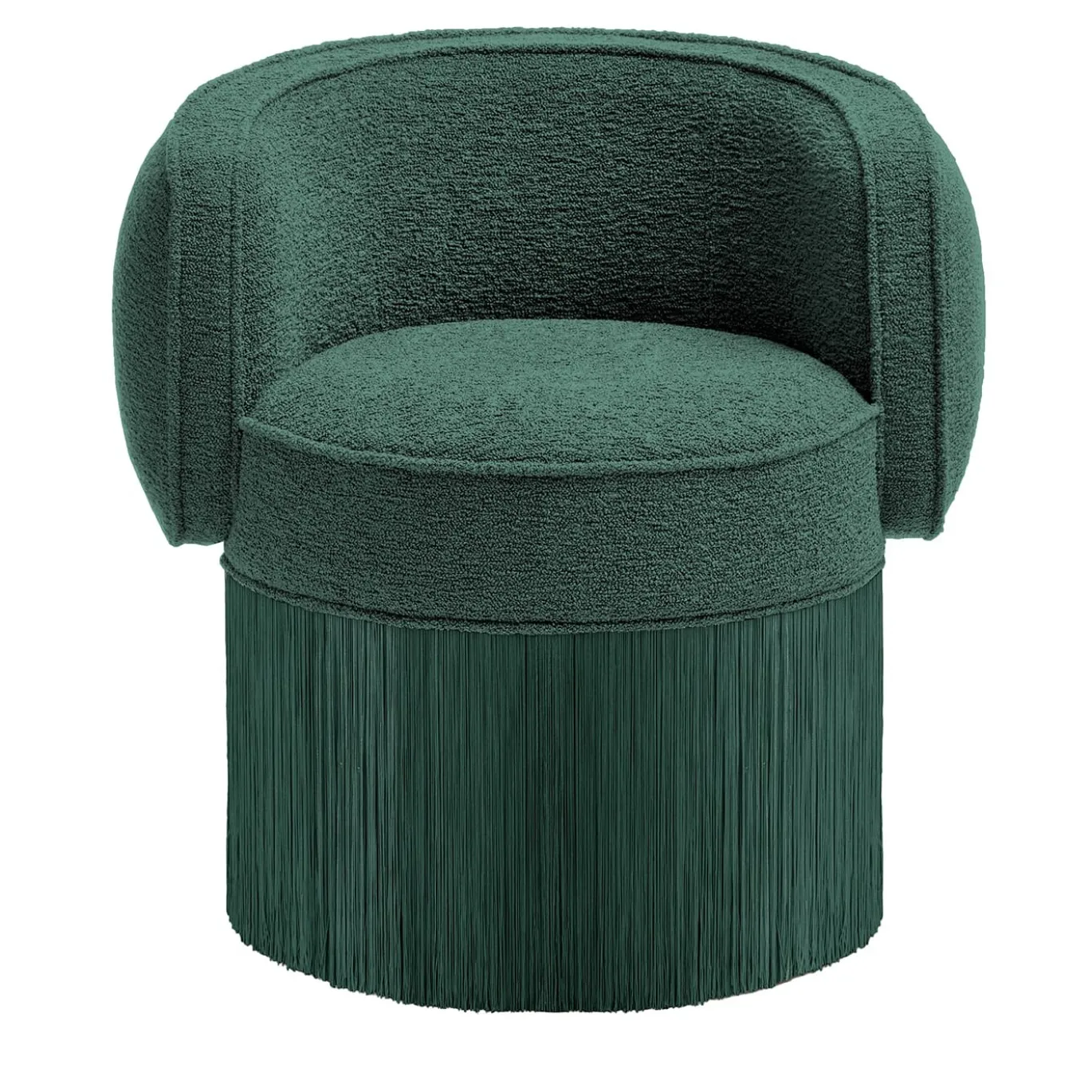Poltrona girevole in tessuto Bouclé verde Pirouette #2