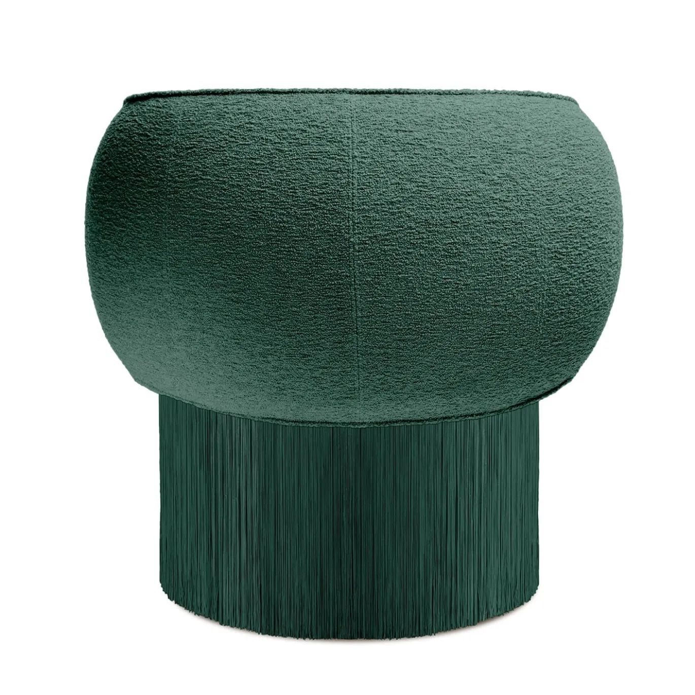 Poltrona girevole in tessuto Bouclé verde Pirouette #2