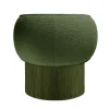 Poltrona girevole in tessuto Bouclé verde Pirouette #1