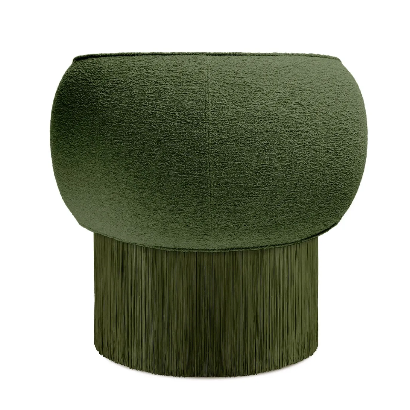 Poltrona girevole in tessuto Bouclé verde Pirouette #1
