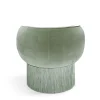 Poltrona girevole in tessuto velluto verde chiaro Pirouette