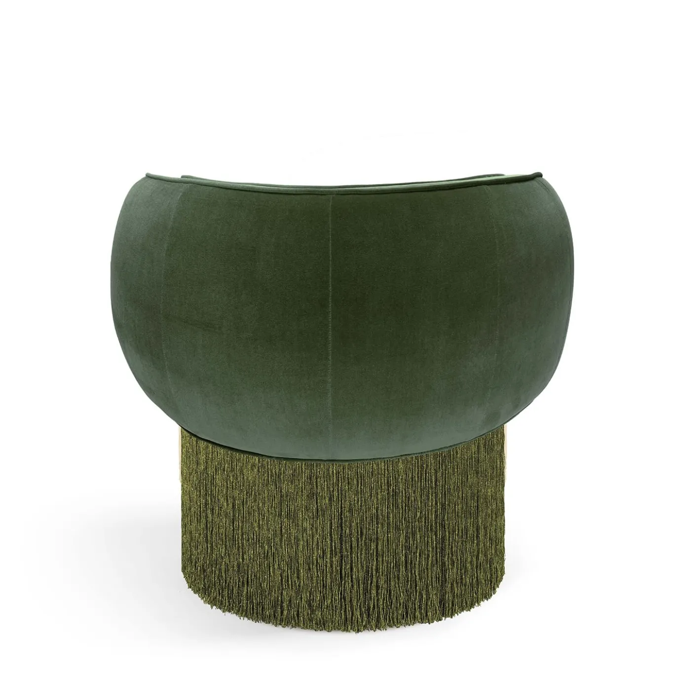 Poltrona girevole in tessuto velluto verde scuro Pirouette