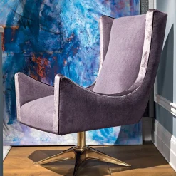 Poltrona girevole Jacquard Lilla