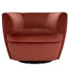 Poltrona Girevole Parker in Velluto Arancione