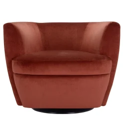 Poltrona Girevole Parker in Velluto Arancione
