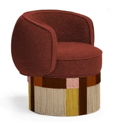 Poltrona girevole Pirouette Clu Wine Red di Lorenza Bozzoli