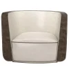 Poltrona girevole Ponza Bianco e Taupe
