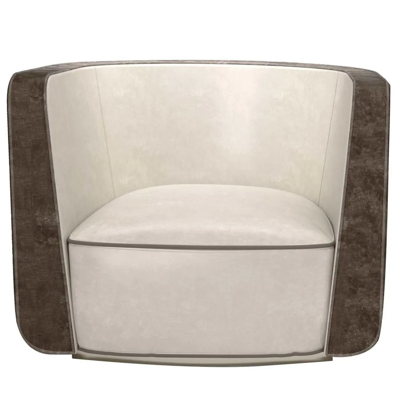 Poltrona girevole Ponza Bianco e Taupe