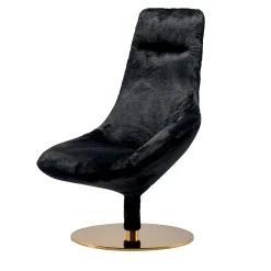 Poltrona girevole Versace Venus in finta pelliccia my fluffy nera