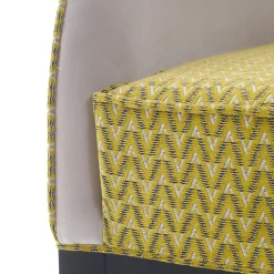 Poltrona in legno di faggio gialla e beige