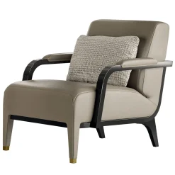 Poltrona in pelle beige