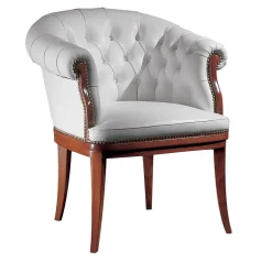 Poltrona in pelle bianca