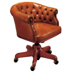 Poltrona in pelle marrone chiaro