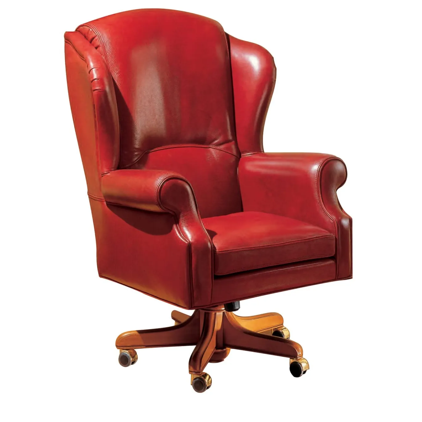Poltrona in pelle rosso intenso
