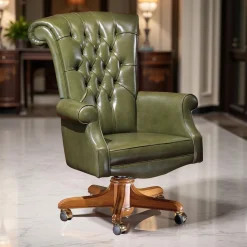 Poltrona in pelle verde