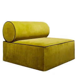Poltrona in velluto giallo Graphius