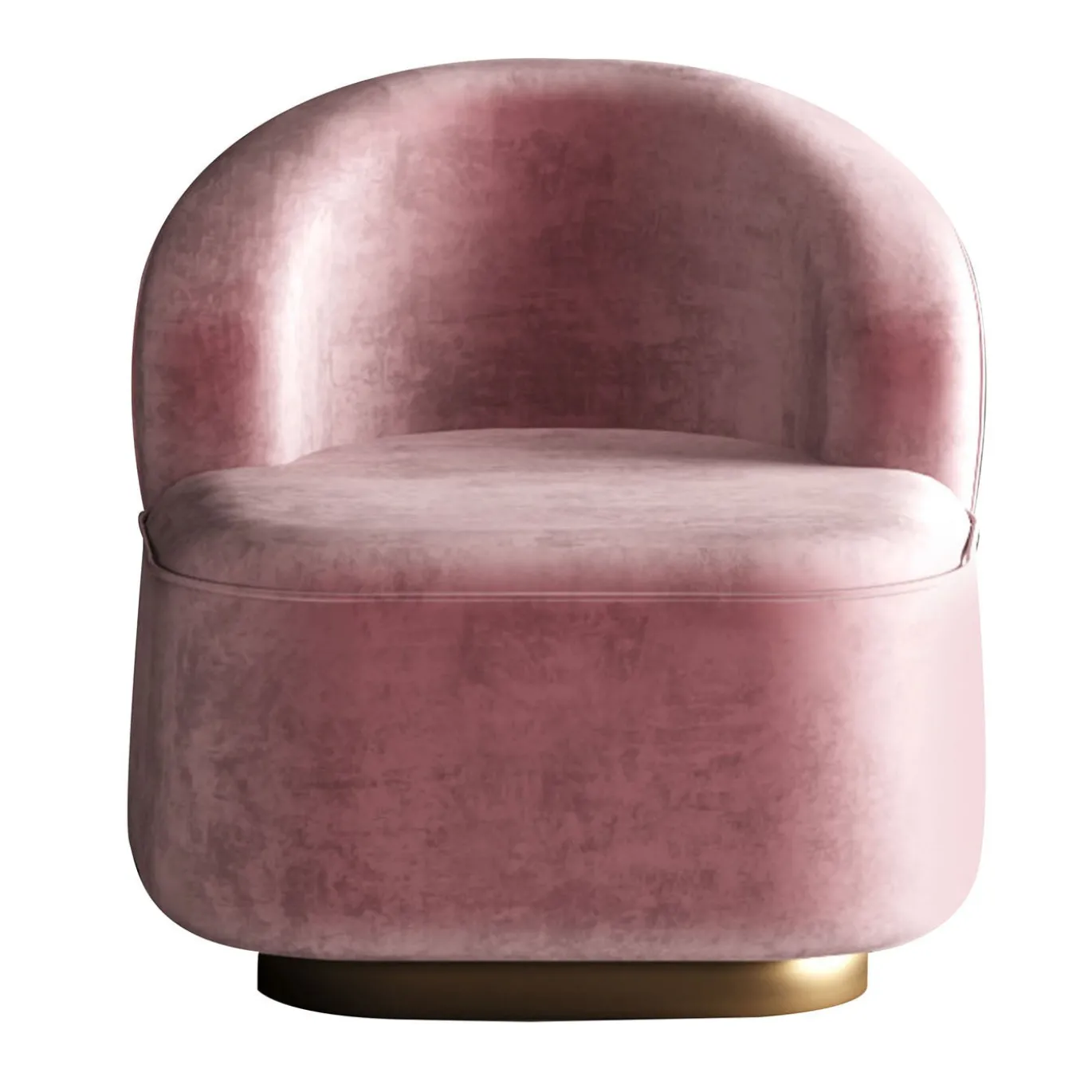 Poltrona in velluto rosa Matisse con base dorata