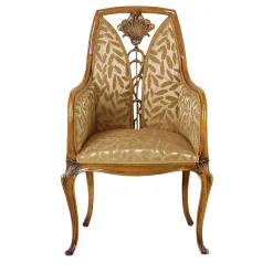 Poltrona Liberty francese in oro di Louis Majorelle