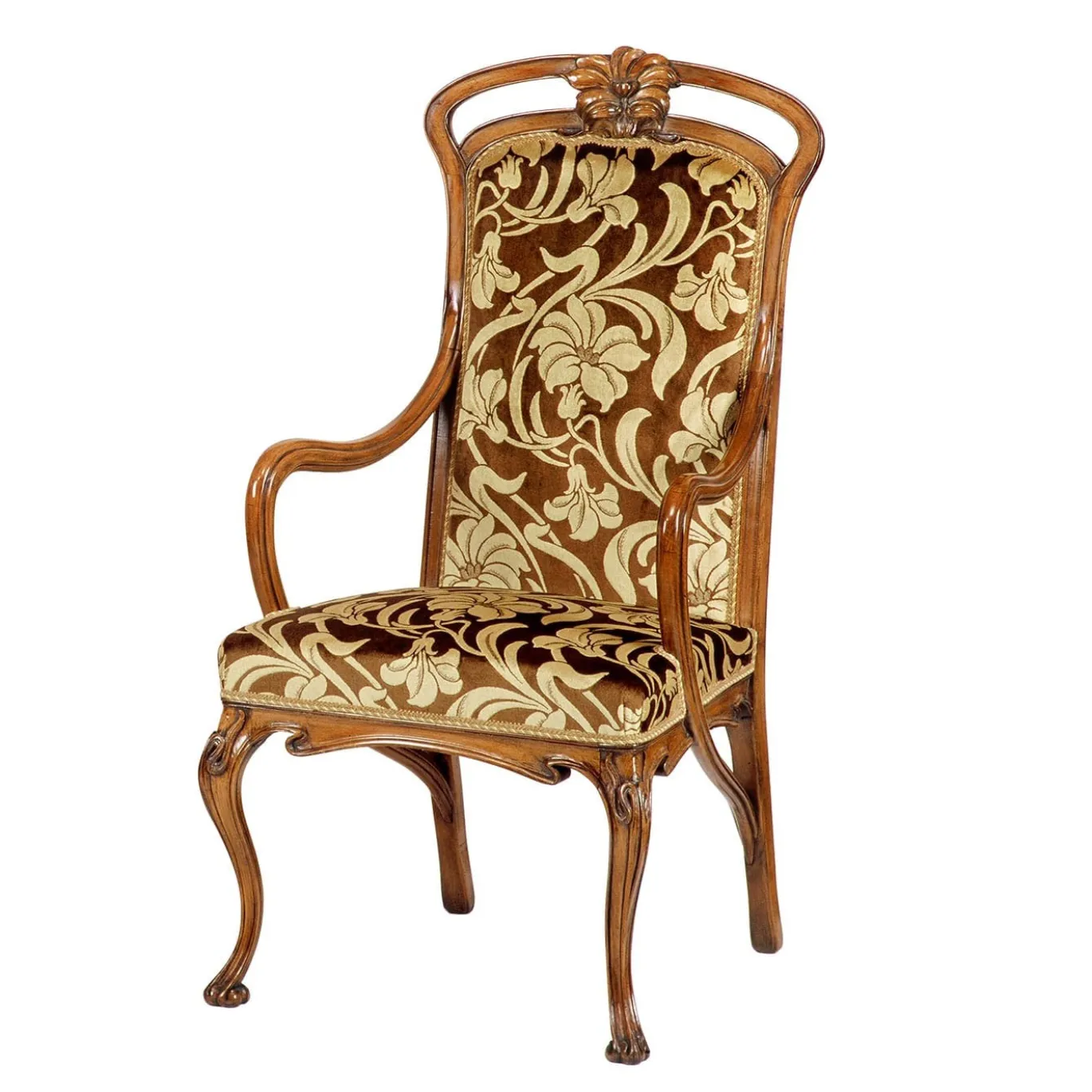 Poltrona Liberty francese in velluto floreale