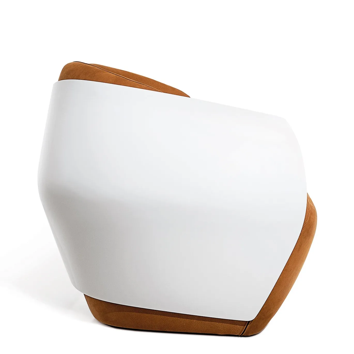 Poltrona Lorelei in pelle nubuck arancione