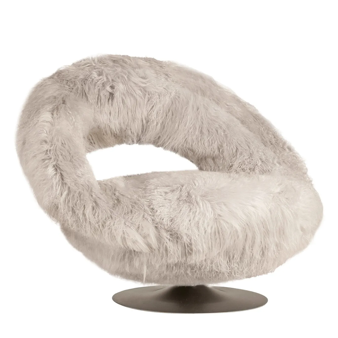 Poltrona Lounge Chantal in cashmere beige della Mongolia