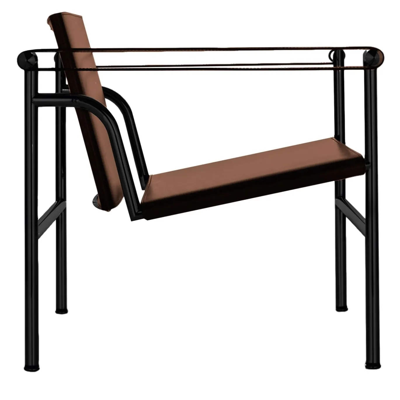 Poltrona Lounge Fauteuil � Dossier Basculant Marrone in Pelle