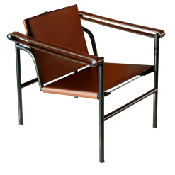 Poltrona Lounge Fauteuil � Dossier Basculant Marrone in Pelle