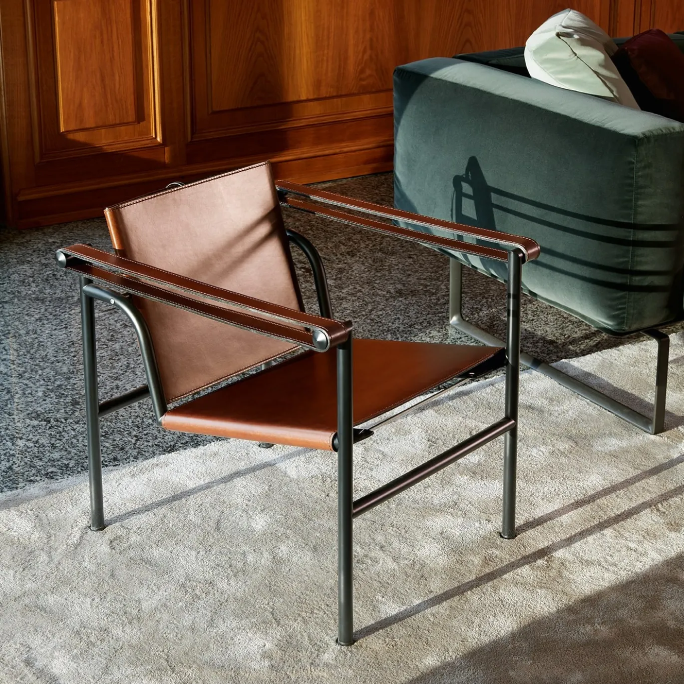 Poltrona Lounge Fauteuil � Dossier Basculant Marrone in Pelle