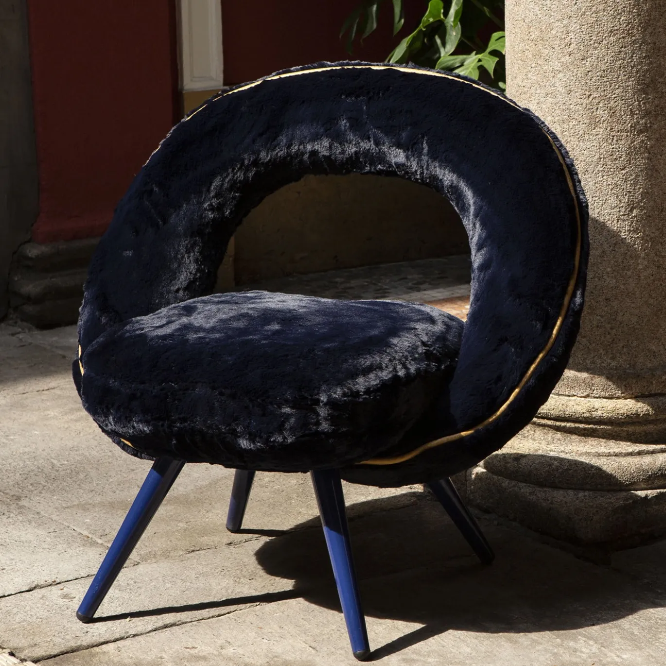 Poltrona Lounge Fluffy Dark Side Blu