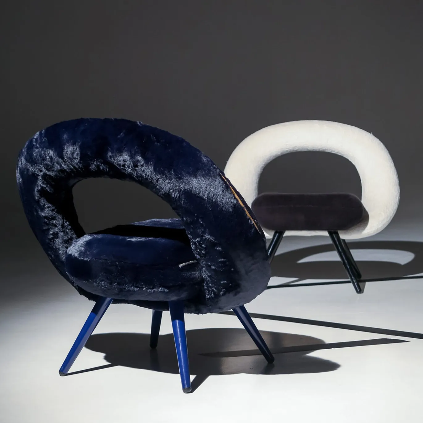 Poltrona Lounge Fluffy Dark Side Blu