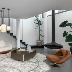 Poltrona Lounge Grande Chantal in Pelle Arancione