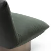 Poltrona lounge in pelle verde Hope con base con finitura in ottone