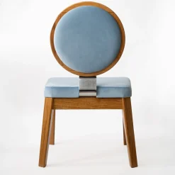 Poltrona Lounge in Velluto Azzurro Pentagon