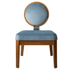 Poltrona Lounge in Velluto Azzurro Pentagon