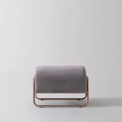 Poltrona Lounge Kate Comfort in Pelle Nabuk Grigia con Poggiapiedi