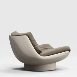 Poltrona Lounge Lalea nabuk color pigna e pelle di agnello GR di Artefatto Design Studio