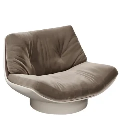 Poltrona Lounge Lalea nabuk color pigna e pelle di agnello GR di Artefatto Design Studio