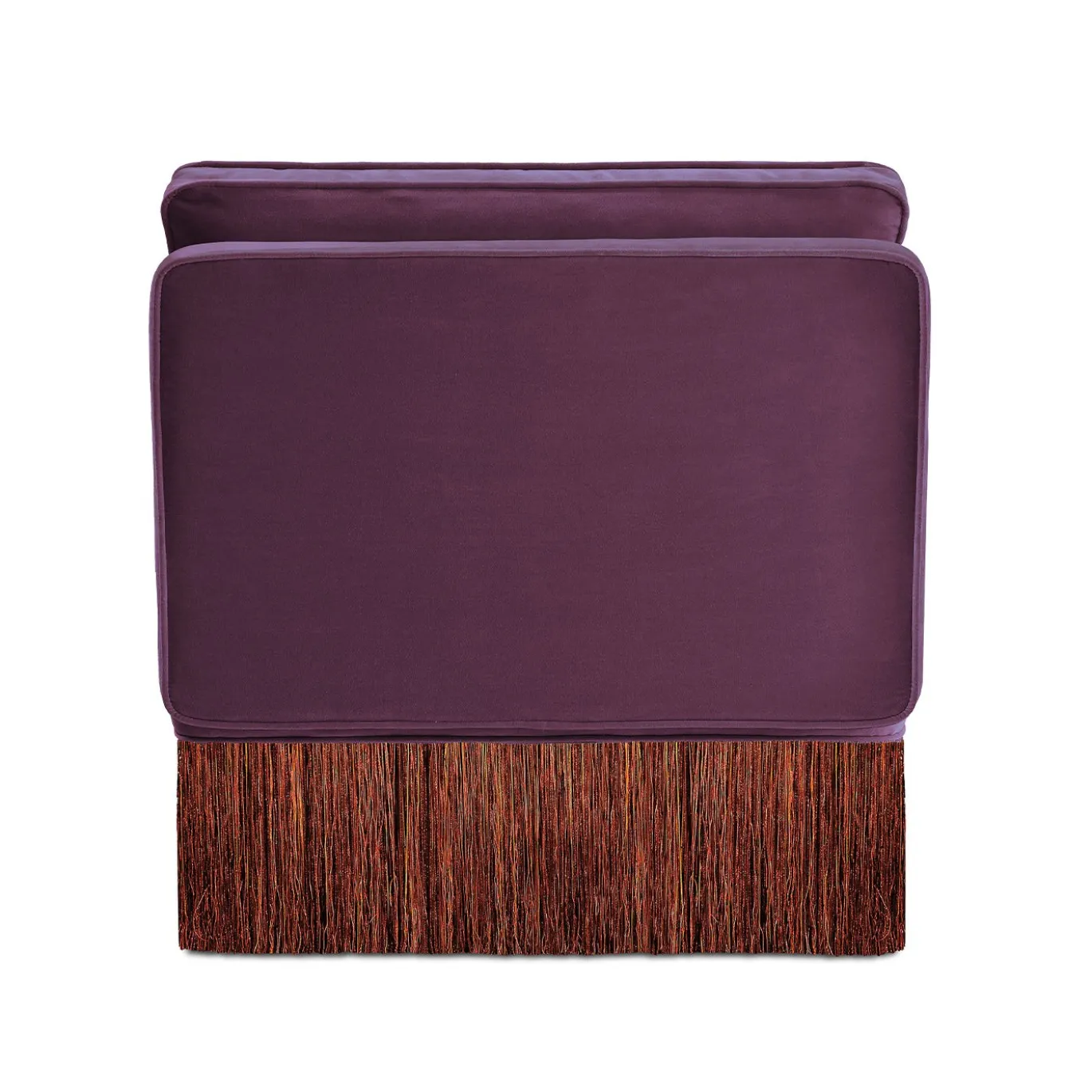 Poltrona Lounge Lilli Modulare in Aubergine con Frange Multicolori