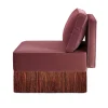 Poltrona Lounge Lilli Modulare Rosso Ciliegia Rosa Pallido Con Frange Multicolori